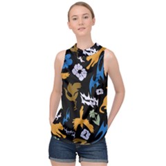 High Neck Satin Top 