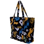 Pattern Design Seamless Texture Zip Up Canvas Bag
