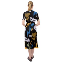Keyhole Neckline Chiffon Dress 