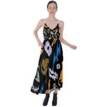 Pattern Design Seamless Texture Tie Back Maxi Dress