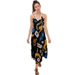 Pattern Design Seamless Texture Halter Tie Back Dress 