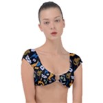 Pattern Design Seamless Texture Cap Sleeve Ring Bikini Top