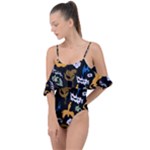 Pattern Design Seamless Texture Drape Piece Swimsuit