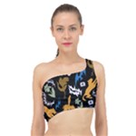 Pattern Design Seamless Texture Spliced Up Bikini Top 