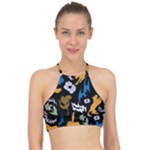 Pattern Design Seamless Texture Halter Bikini Top