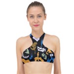 Pattern Design Seamless Texture High Neck Bikini Top