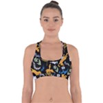 Pattern Design Seamless Texture Cross Back Hipster Bikini Top 