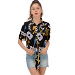 Pattern Design Seamless Texture Tie Front Shirt 