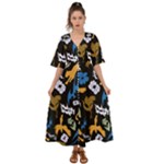 Pattern Design Seamless Texture Kimono Sleeve Boho Dress