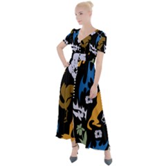 Button Up Short Sleeve Maxi Dress 