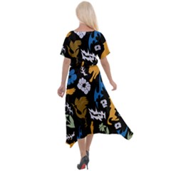 Cross Front Sharkbite Hem Maxi Dress 