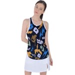 Pattern Design Seamless Texture Racer Back Mesh Tank Top