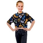 Pattern Design Seamless Texture Kids Mock Neck T-Shirt