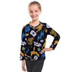 Pattern Design Seamless Texture Kids  Long Mesh T-Shirt