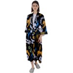 Pattern Design Seamless Texture Maxi Satin Kimono