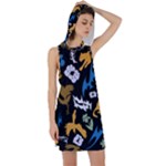 Pattern Design Seamless Texture Racer Back Hoodie Dress