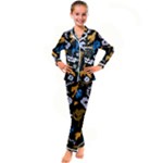 Pattern Design Seamless Texture Kids  Satin Long Sleeve Pajamas Set
