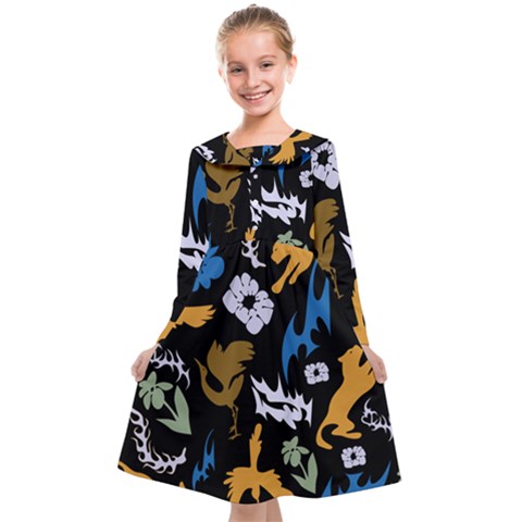 Pattern Design Seamless Texture Kids  Midi Sailor Dress from ArtsNow.com