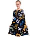 Pattern Design Seamless Texture Kids  Midi Sailor Dress