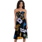 Pattern Design Seamless Texture Knee-Length Strapless Bra Top Dress