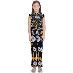 Kids  Sleeveless Ruffle Edge Band Collar Chiffon One Piece 