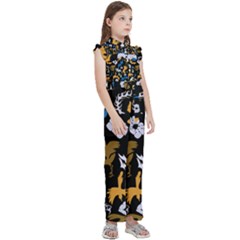 Kids  Sleeveless Ruffle Edge Band Collar Chiffon One Piece 