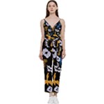 Pattern Design Seamless Texture V-Neck Camisole Jumpsuit