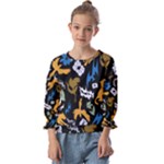 Pattern Design Seamless Texture Kids  Cuff Sleeve Top