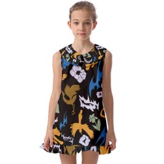 Kids  Pilgrim Collar Ruffle Hem Dress 