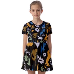 Kids  Short Sleeve Pinafore Style Dress 