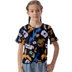 Pattern Design Seamless Texture Kids  Cuff Sleeve Scrunch Bottom T-Shirt