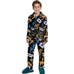 Pattern Design Seamless Texture Kids  Long Sleeve Velvet Pajamas Set
