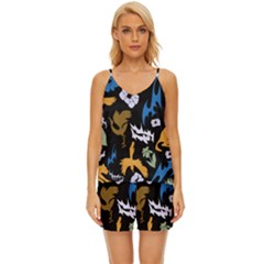 V-Neck Satin Pajamas Set 