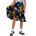 Pattern Design Seamless Texture Kids  Ruffle Flared Wrap Midi Skirt