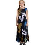 Pattern Design Seamless Texture Kids  Satin Sleeveless Maxi Dress