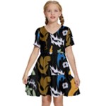 Pattern Design Seamless Texture Kids  Short Sleeve Tiered Mini Dress