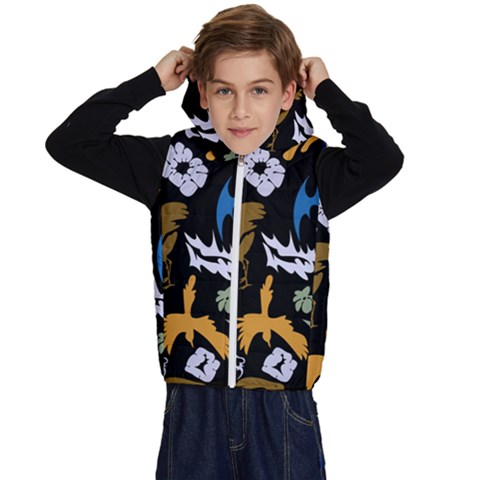 Pattern Design Seamless Texture Kids  Stylish Hooded Puffer Vest from ArtsNow.com