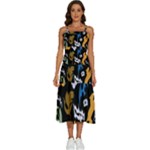 Pattern Design Seamless Texture Sleeveless Shoulder Straps Boho Dress
