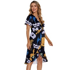 Women s Kimono Wrap Satin Dress 