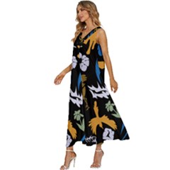 V-Neck Sleeveless Wide Leg Pants Overalls 