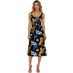 Women s Sleeveless Corset Midi Dress 