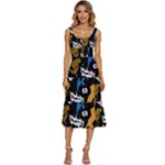 Pattern Design Seamless Texture Women s Sleeveless Corset Midi Dress