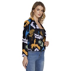 Women s Long Sleeve Revers Collar Cropped Jacket 