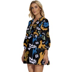 V-Neck Placket Mini Dress 