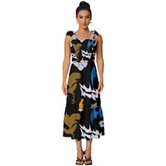 Tie-Strap Tiered Midi Chiffon Dress 