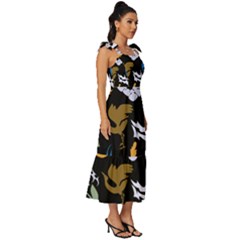 Tie-Strap Tiered Midi Chiffon Dress 