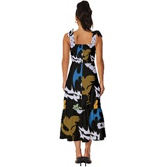Tie-Strap Tiered Midi Chiffon Dress 