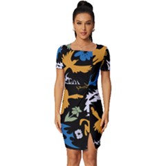 Fitted Knot Split End Bodycon Dress 