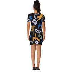 Fitted Knot Split End Bodycon Dress 