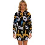 Pattern Design Seamless Texture Womens Long Sleeve Shirt Dress